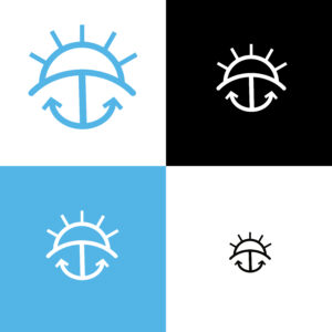 sun and anchor in one logo